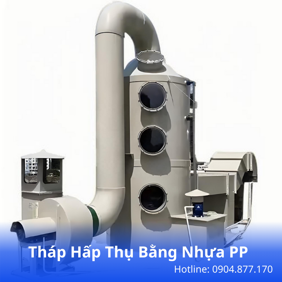 Tháp hấp phụ – Tháp than hoạt tính: Giải pháp xử lý khí thải, mùi và hơi hóa chất hiệu quả
