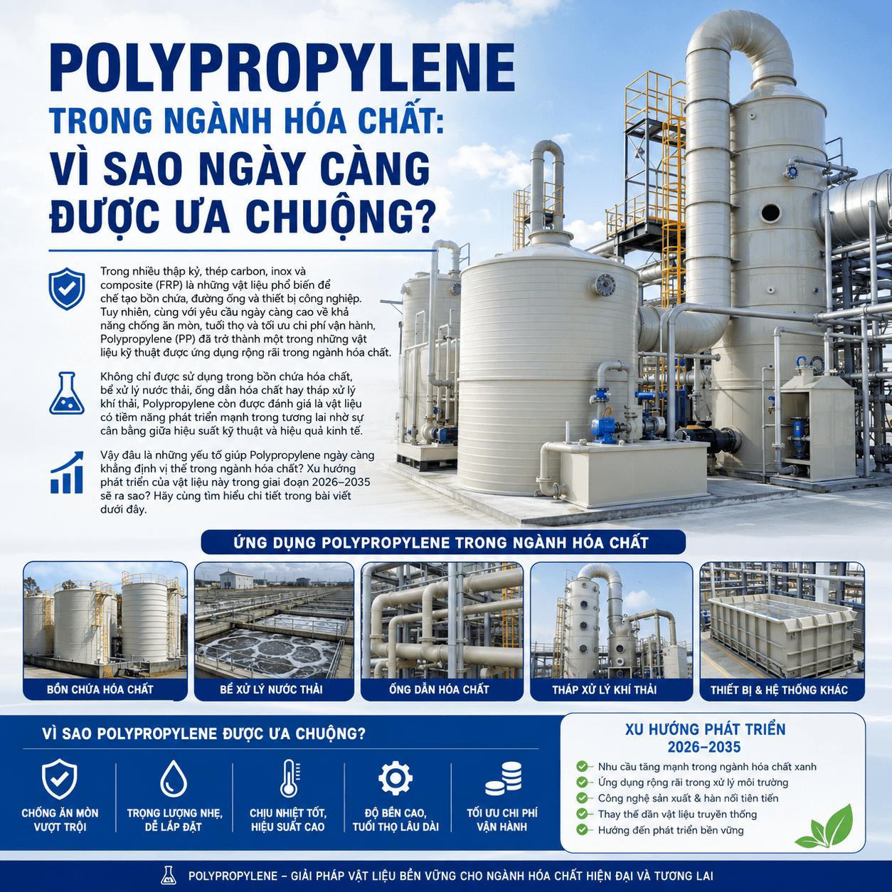 Xu Hướng Phát Triển Vật Liệu Polypropylene Trong Công Nghiệp Hóa Chất